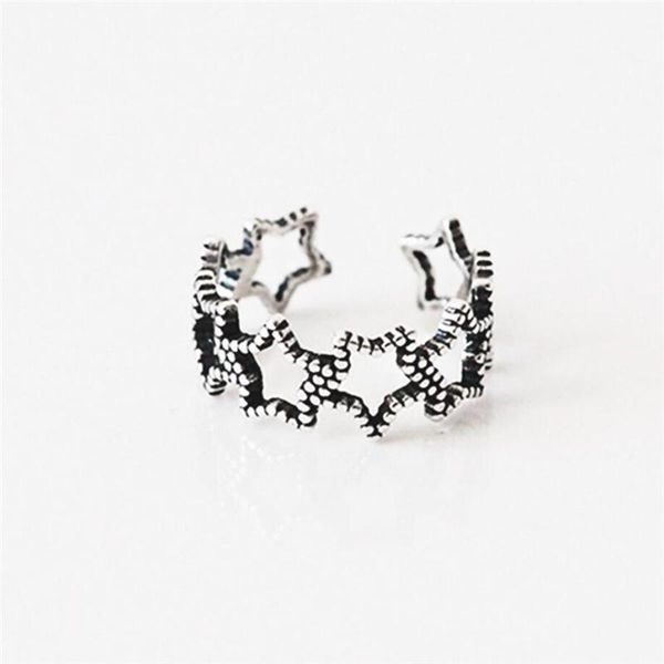 cluster rings sole memory retro stars fresh cute hollow 925 sterling silver female resizable opening sri369, Golden;silver
cluster rings sole memory retro stars fresh cute hollow 925 sterling silver female resizable opening sri369, Golden;silver