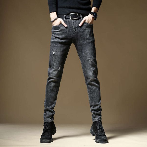autumn brand jeans men's slim fit, korean fashion versatile, hole black gray, simple personality, small leg pants for outer wear, Blue
autumn brand jeans men's slim fit, korean fashion versatile, hole black gray, simple personality, small leg pants for outer wear, Blue