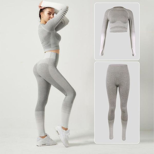 yoga outfit knitting tracksuit women set two piece suit striped fitness long sleeve tight leggings seamless sports gym clothing
yoga outfit knitting tracksuit women set two piece suit striped fitness long sleeve tight leggings seamless sports gym clothing