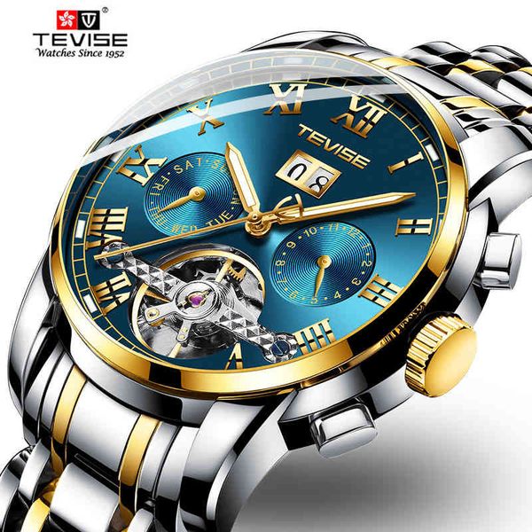 luxury tevise mens watches stainless steel tourbillon calendar automatic mechanical wristwatch relogio masculino, Silver
luxury tevise mens watches stainless steel tourbillon calendar automatic mechanical wristwatch relogio masculino, Silver