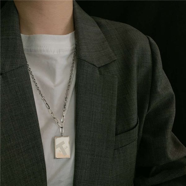 hbp fashion korean new star letter titanium steel military brand necklace men's trendy hip hop personality indifference splicing chain, Silver
hbp fashion korean new star letter titanium steel military brand necklace men's trendy hip hop personality indifference splicing chain, Silver