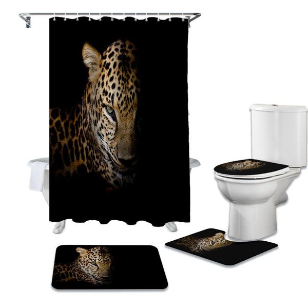 leopard in the dark animal black shower curtain set for bathroom bath mat rug carpet for toilet lid cover bathtub home decor
leopard in the dark animal black shower curtain set for bathroom bath mat rug carpet for toilet lid cover bathtub home decor