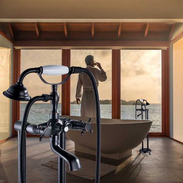 contemporary blackened bronze tub mixer tap bathroom faucet floor mount tub filler tap dual handle and hole creamic handshower
contemporary blackened bronze tub mixer tap bathroom faucet floor mount tub filler tap dual handle and hole creamic handshower