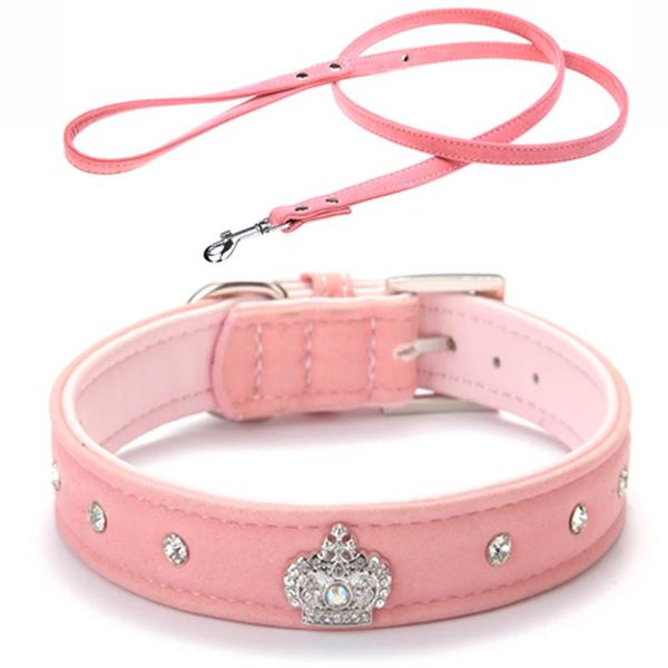 dog collars & leashes 4 colors material adjustable necklace rhinestones pet cat crown collar soft velvet leash and set xs s m l
dog collars & leashes 4 colors material adjustable necklace rhinestones pet cat crown collar soft velvet leash and set xs s m l
