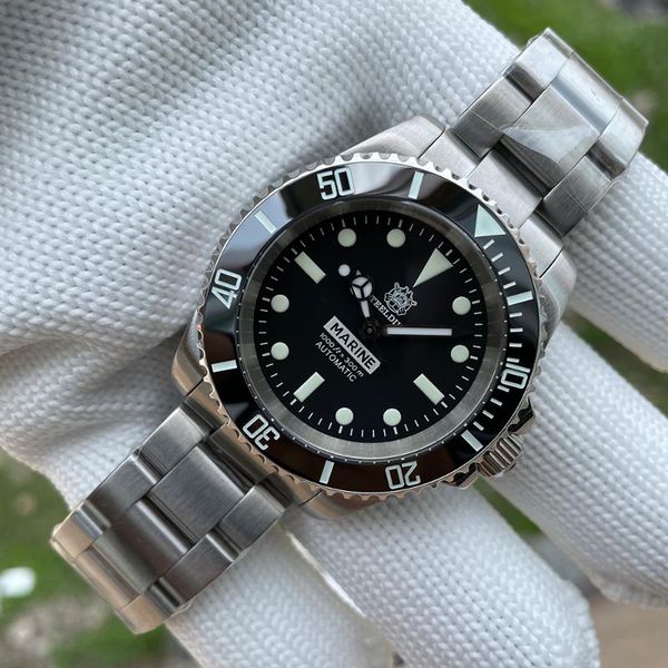 wristwatches sd1954 classic retro mechanical watches steeldive design swiss blue luminous sapphire mirror 200m waterproof men's diving, Slivery;brown 
wristwatches sd1954 classic retro mechanical watches steeldive design swiss blue luminous sapphire mirror 200m waterproof men's diving, Slivery;brown