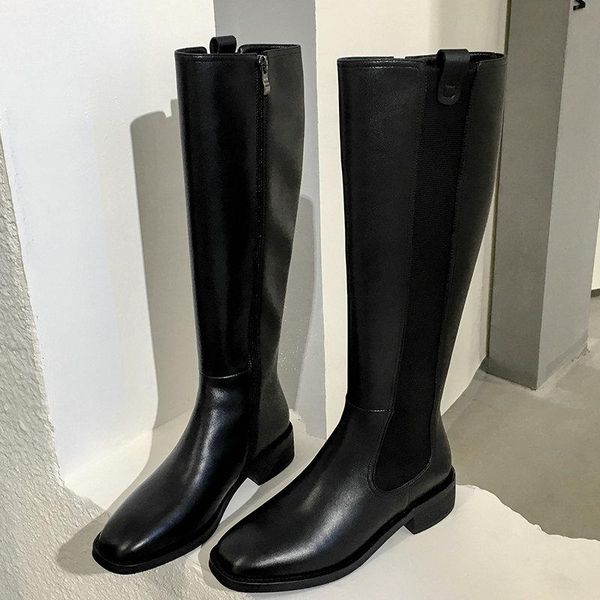 boots fashion square toe woman antumn winter warm genuine leather british style motorcycle party knee high shoes, Black
boots fashion square toe woman antumn winter warm genuine leather british style motorcycle party knee high shoes, Black