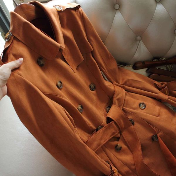 magic home british cabinet simple sense suede classic women's leisure medium length windbreaker coat, Tan;black
magic home british cabinet simple sense suede classic women's leisure medium length windbreaker coat, Tan;black