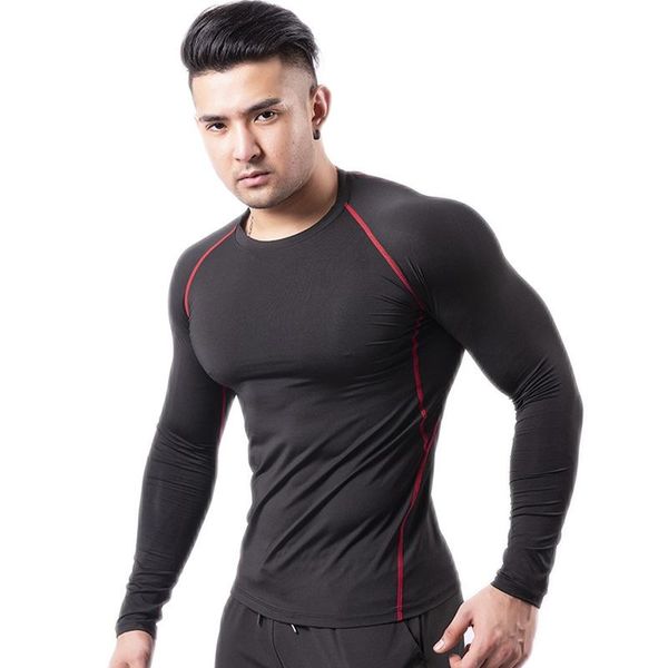 new workout clothes men's black stretch tight quick-drying t-shirt basketball burst into sweat running long sleeve sportswear, White;red
new workout clothes men's black stretch tight quick-drying t-shirt basketball burst into sweat running long sleeve sportswear, White;red