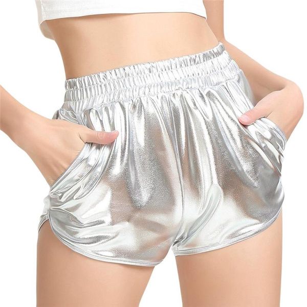 women's shorts short fashion women summer gold silver high waist sport shiny metallic alones drop u1, White;black
women's shorts short fashion women summer gold silver high waist sport shiny metallic alones drop u1, White;black