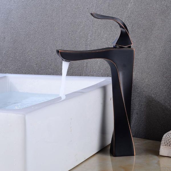 bathroom sink faucets basin black bronze finish brass faucet single hole cold and water tap mixer taps torneira 
bathroom sink faucets basin black bronze finish brass faucet single hole cold and water tap mixer taps torneira