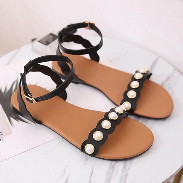 sagace 2020 sandals women pearl buckle flats shoes large size female shoes ladies roman beach sandalias mujer lady casual 16ot#, Black
sagace 2020 sandals women pearl buckle flats shoes large size female shoes ladies roman beach sandalias mujer lady casual 16ot#, Black