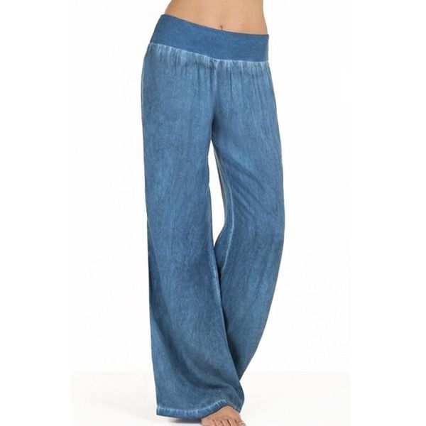 women's jeans women wide leg pants elastic high waist imitation denim trousers female fashion solid casual pantalon palazzo big size s-, Blue
women's jeans women wide leg pants elastic high waist imitation denim trousers female fashion solid casual pantalon palazzo big size s-, Blue