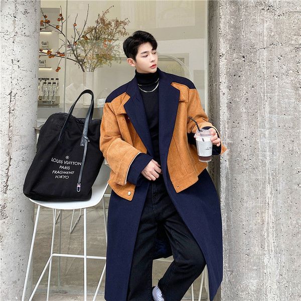 2021 winter cotton thicken wool men's fashion oversize fake two-piece men long woolen coat mens overcoat b4n6, Tan;black
2021 winter cotton thicken wool men's fashion oversize fake two-piece men long woolen coat mens overcoat b4n6, Tan;black