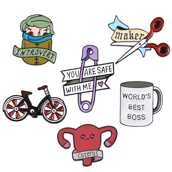 pins, brooches brooch enamel pin purple paper clip scissors bicycle boss mug uterus introverted girl lapel button badge cartoon jewelry, Gray
pins, brooches brooch enamel pin purple paper clip scissors bicycle boss mug uterus introverted girl lapel button badge cartoon jewelry, Gray