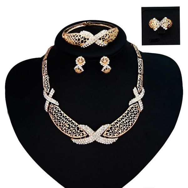 earrings & necklace exaggeration jewelry set gold filled womens wedding earring ring bracelet a family of four, Silver
earrings & necklace exaggeration jewelry set gold filled womens wedding earring ring bracelet a family of four, Silver