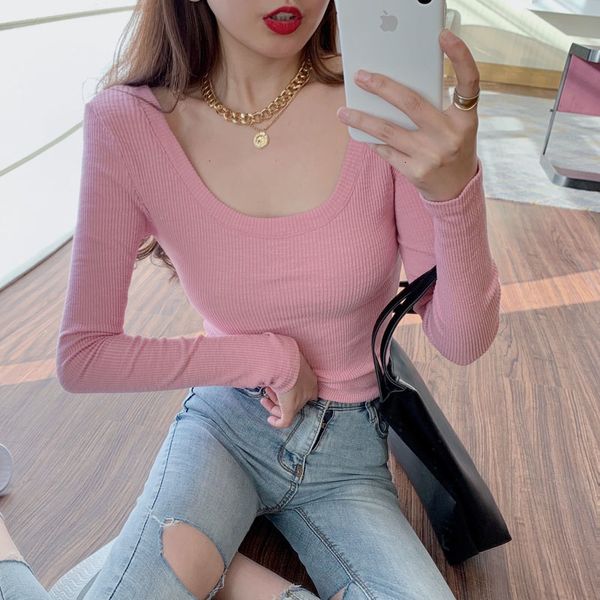 feminine slim low-neck long-sleeved knit bottoming t-shirt 2021 spring new all-match tight jkme, White
feminine slim low-neck long-sleeved knit bottoming t-shirt 2021 spring new all-match tight jkme, White