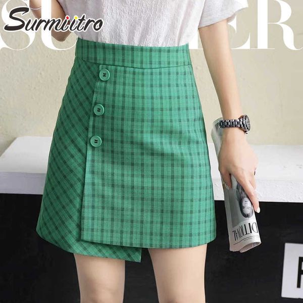 surmiitro vintage fashion summer green plaid mini skirt women korean style irregular a line high waist skirt female 210712, Black
surmiitro vintage fashion summer green plaid mini skirt women korean style irregular a line high waist skirt female 210712, Black