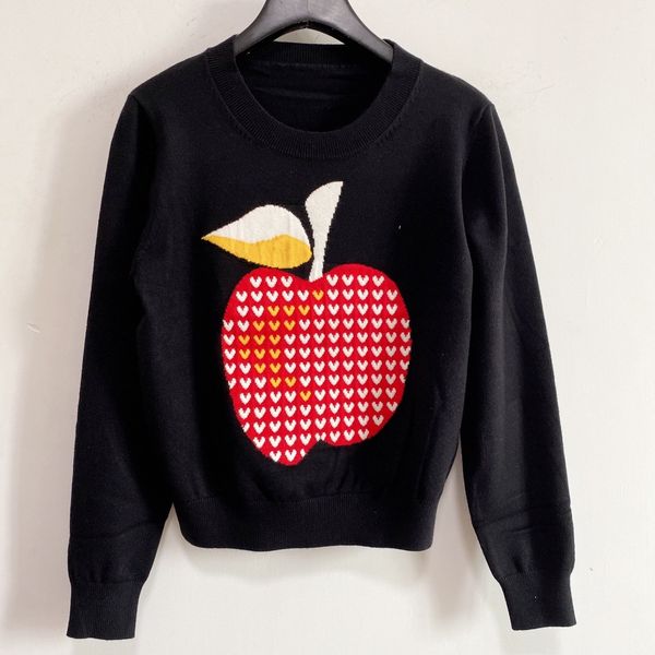 2021 autumn milan runway sweaters o neck long sleeve print apple women's sweater high end jacquard pullover designer clothing 0807-2, White;black
2021 autumn milan runway sweaters o neck long sleeve print apple women's sweater high end jacquard pullover designer clothing 0807-2, White;black