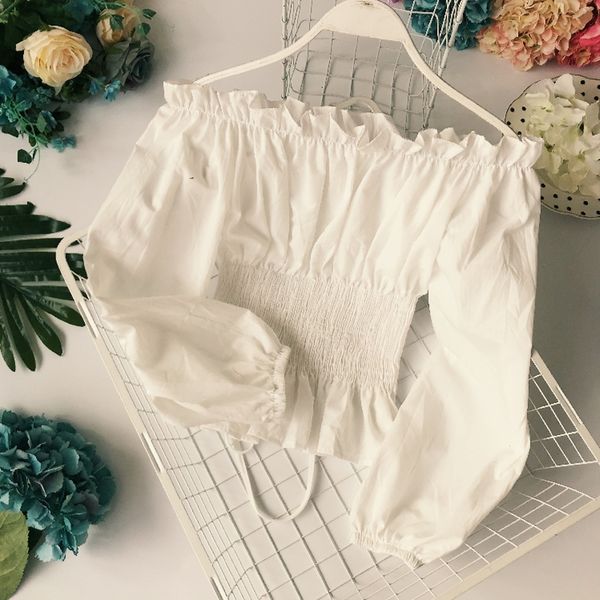 2021 new boho off shoulder neck blouses lace up shirt women long sleeve ruffle short blouse crop vintage female blusas 92d6, White;black
2021 new boho off shoulder neck blouses lace up shirt women long sleeve ruffle short blouse crop vintage female blusas 92d6, White;black