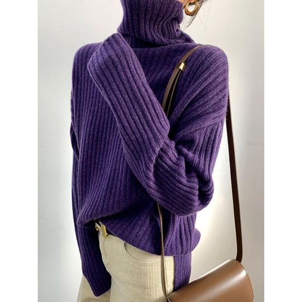 women's sweaters purple knitted women sweater pullovers autumn 2021 turtleneck long-sleeved loose solid thicken warm female pulls outwe, White;black
women's sweaters purple knitted women sweater pullovers autumn 2021 turtleneck long-sleeved loose solid thicken warm female pulls outwe, White;black