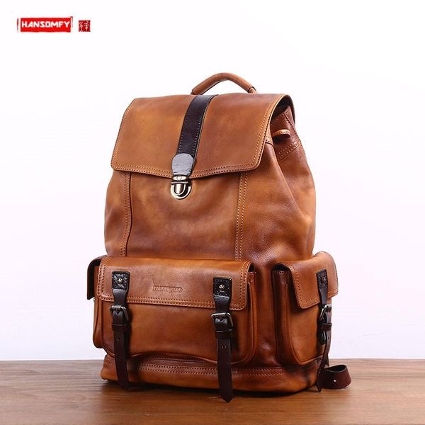backpack vegetable tanned full-grain leather large-capacity men's vintage motorcycle travel casual computer bag
backpack vegetable tanned full-grain leather large-capacity men's vintage motorcycle travel casual computer bag