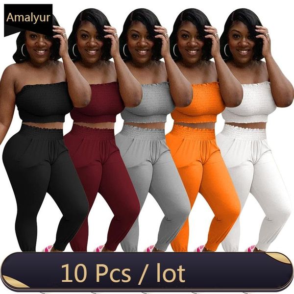 women's two piece pants bulk items wholesale lots ruched tracksuit women summer bodycon set sportswear casual strapless crop and, White
women's two piece pants bulk items wholesale lots ruched tracksuit women summer bodycon set sportswear casual strapless crop and, White