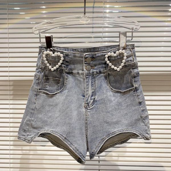 women's jeans 2021 summer love pearl beaded waist elastic slim temperament denim super short shorts fashion, Blue
women's jeans 2021 summer love pearl beaded waist elastic slim temperament denim super short shorts fashion, Blue