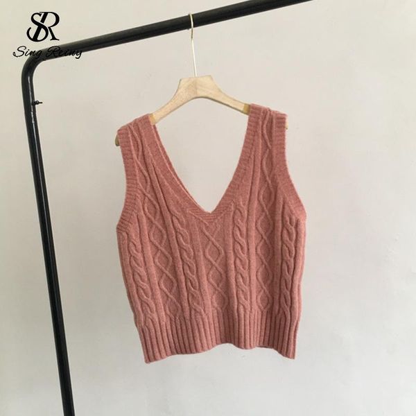 women's vests singreiny women solid knitted vest fashion v neck oversized loose pullovers korean twist pattern sweater waistcoat, Black;white
women's vests singreiny women solid knitted vest fashion v neck oversized loose pullovers korean twist pattern sweater waistcoat, Black;white