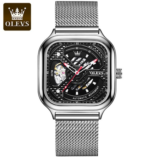 olev's automatic mechanical men's watch rustless steel hollow leisure fashion sports waterproof business 6634, Slivery;brown
olev's automatic mechanical men's watch rustless steel hollow leisure fashion sports waterproof business 6634, Slivery;brown