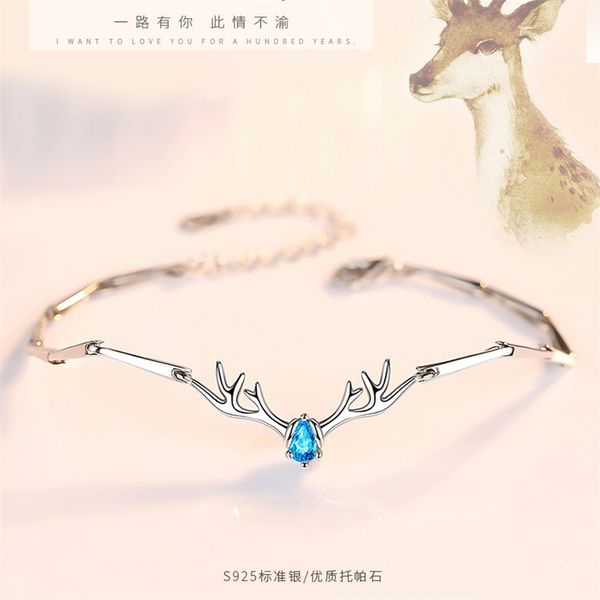 fawn horn sterling silver bracelet korean version simple student's friend of forest department cold temperament presents to his, Black
fawn horn sterling silver bracelet korean version simple student's friend of forest department cold temperament presents to his, Black