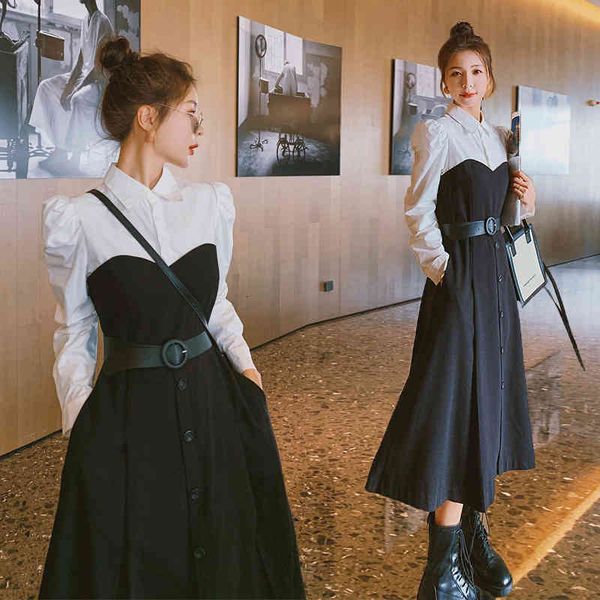 casual dresses spring large women's black and white contrast multi panel skirt french temperament slim waist dress esp9, Black;gray
casual dresses spring large women's black and white contrast multi panel skirt french temperament slim waist dress esp9, Black;gray