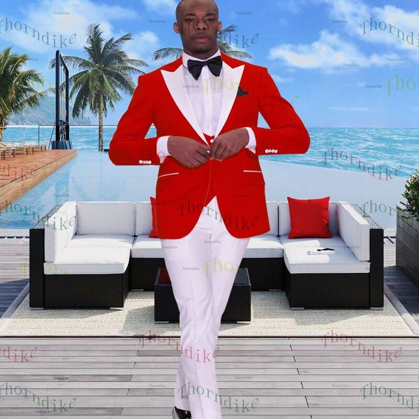 men's suits & blazers thorndike red men suit 3 pieces tailored man groom wedding tuxedo slim fit blazer jacket vest pants set, White;black
men's suits & blazers thorndike red men suit 3 pieces tailored man groom wedding tuxedo slim fit blazer jacket vest pants set, White;black