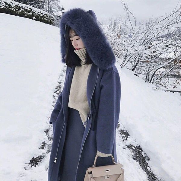 women's wool & blends women winter thick slim waist long overcoat coat zipper jacket drawstring woolen cardigan outwear cloak with a ha, Black
women's wool & blends women winter thick slim waist long overcoat coat zipper jacket drawstring woolen cardigan outwear cloak with a ha, Black