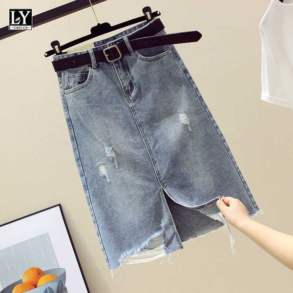 ly varey lin spring summer women irregular denim skirts with belt high waist mid length split casual cowboy 210526, Black
ly varey lin spring summer women irregular denim skirts with belt high waist mid length split casual cowboy 210526, Black