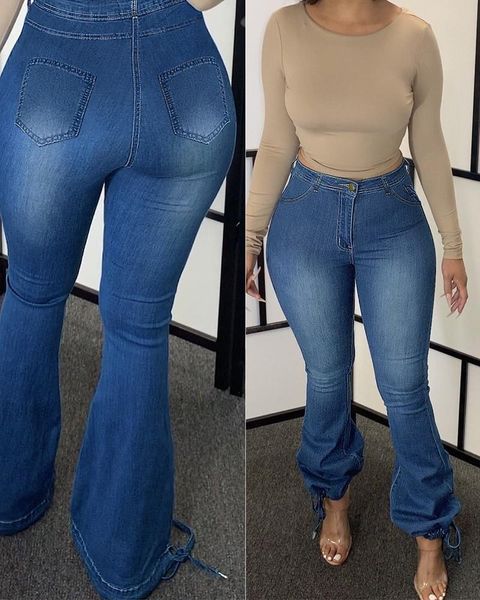women's jeans 2021 fashion high waist hem horn bandage denim trousers ladies zipper skinny streetwear, Blue
women's jeans 2021 fashion high waist hem horn bandage denim trousers ladies zipper skinny streetwear, Blue