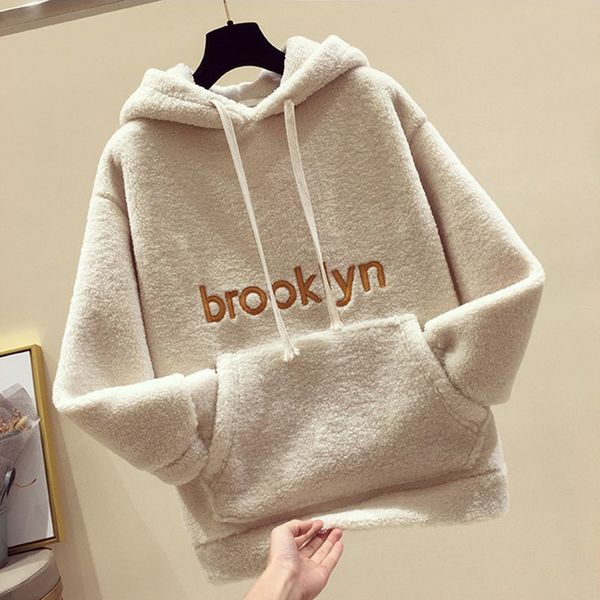 sweatshirt women new winter thick hoodies warm cashmere hoodies solid hooded sweatshirt fleece casual letter hoodies female, White
sweatshirt women new winter thick hoodies warm cashmere hoodies solid hooded sweatshirt fleece casual letter hoodies female, White