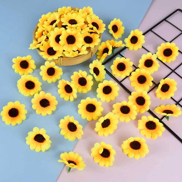 4.5cm warm yellow sunflower heads silk artificial fake flower handmade wreath craft wedding supplies
4.5cm warm yellow sunflower heads silk artificial fake flower handmade wreath craft wedding supplies