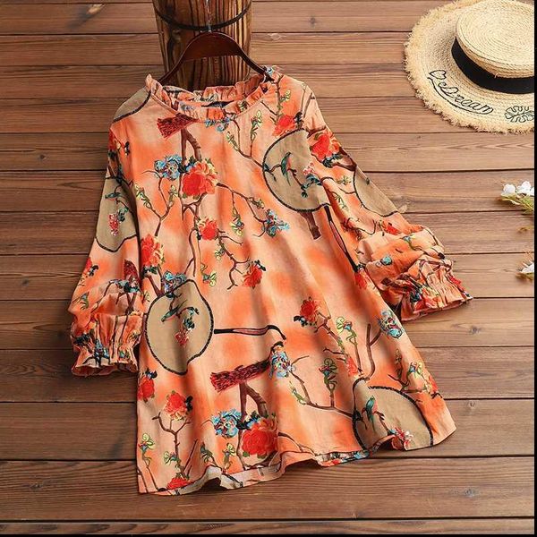 2021 zanzea kaftan floral womens printed blouse long sleeve shirts female ruffle blusas spring casual tunic plus size 5xl, White
2021 zanzea kaftan floral womens printed blouse long sleeve shirts female ruffle blusas spring casual tunic plus size 5xl, White