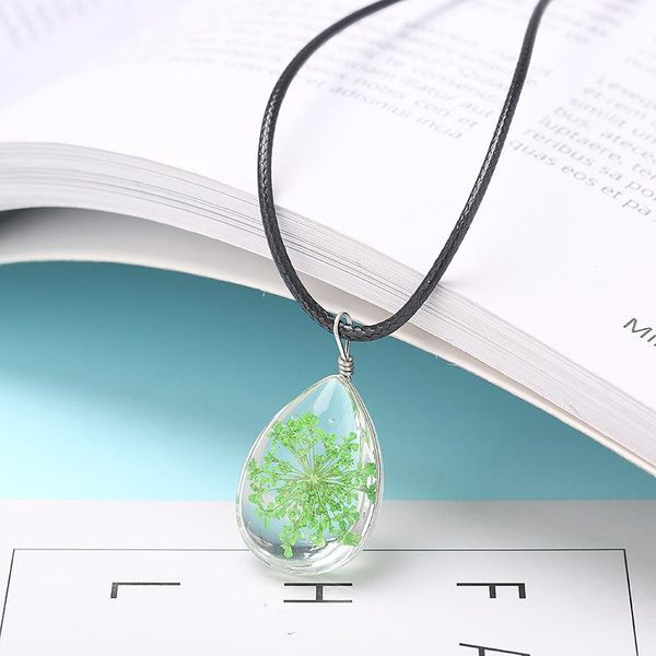 chains water drop dried flower pendant necklace hand-wound glass creative simple diy exquisite jewelry woman gift, Silver
chains water drop dried flower pendant necklace hand-wound glass creative simple diy exquisite jewelry woman gift, Silver