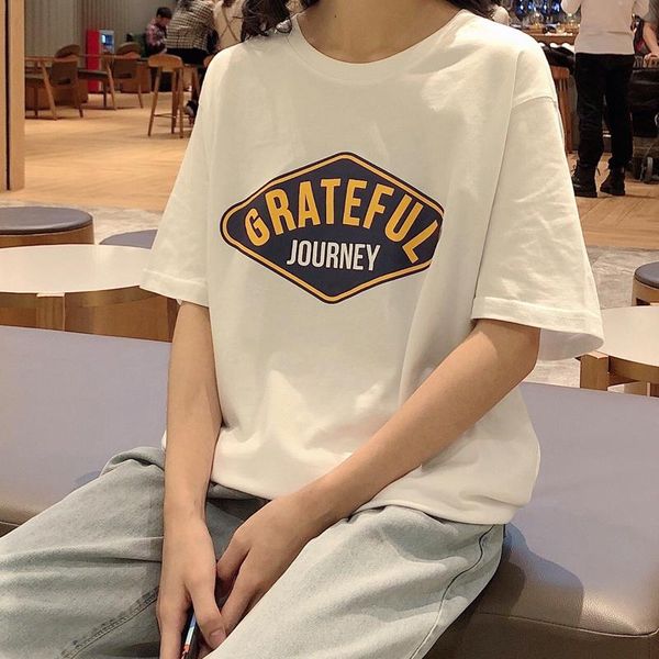 women's t-shirt internet celebrity girlfriends clothes short-sleeved loose korean style super ins trendy harajuku, White
women's t-shirt internet celebrity girlfriends clothes short-sleeved loose korean style super ins trendy harajuku, White