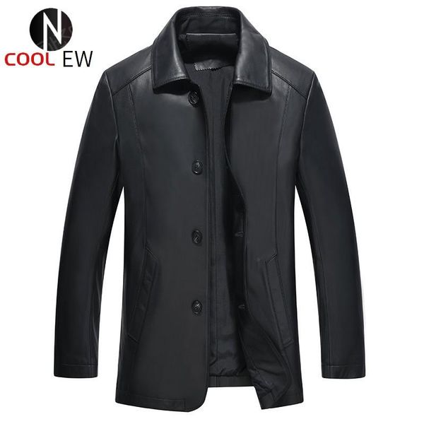 men's leather & faux smart casual spring mens genuine jackets long sleeve single breasted sheepskin male medium length coats plus size, Black
men's leather & faux smart casual spring mens genuine jackets long sleeve single breasted sheepskin male medium length coats plus size, Black