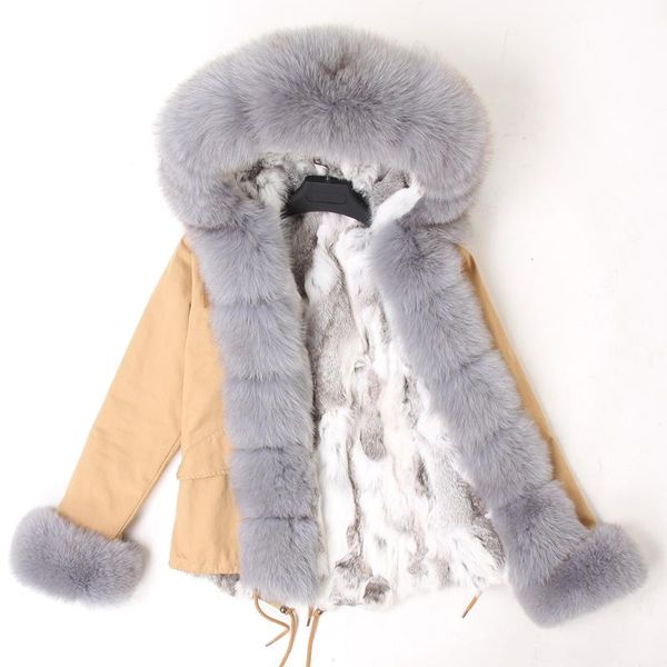 women's fur & faux 2021 russian women winter jacket camouflage army green natural real collar coat hooded outwear thick parka, Black
women's fur & faux 2021 russian women winter jacket camouflage army green natural real collar coat hooded outwear thick parka, Black