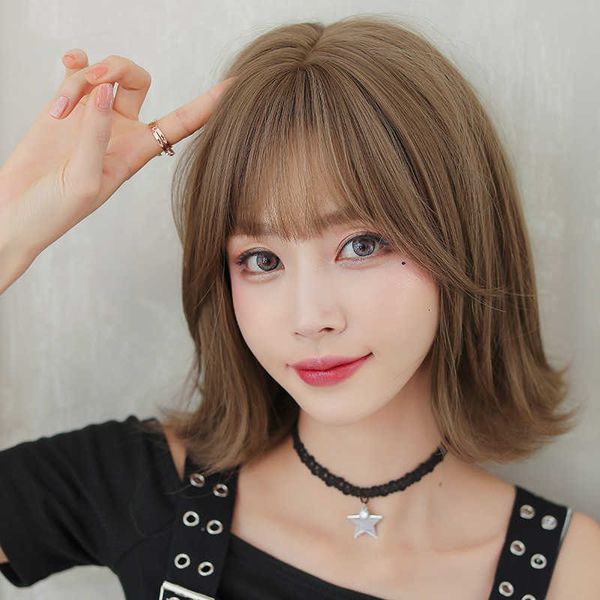 wig female korean style tail everted short curly natural head set ffy layer clavicle hair, Black
wig female korean style tail everted short curly natural head set ffy layer clavicle hair, Black