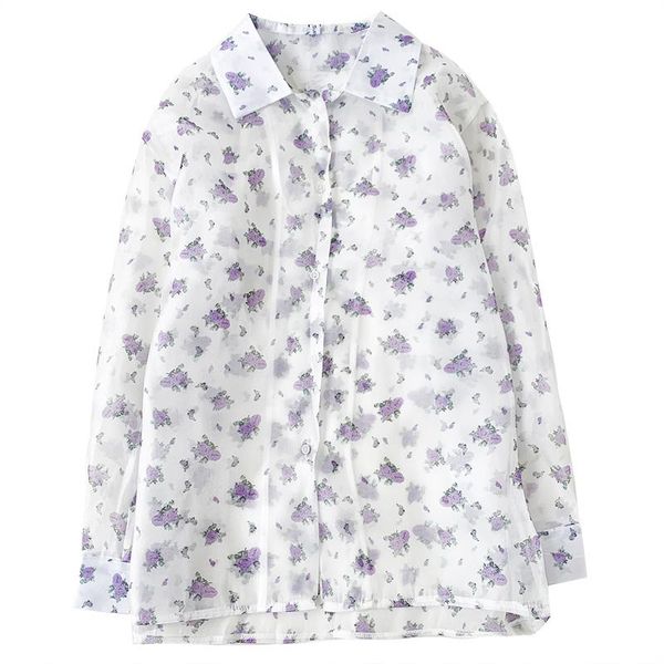 women's blouses & shirts comfortable summer light purple flower turn-down collar buttoned loose long-sleeved sunscreen shirt, White
women's blouses & shirts comfortable summer light purple flower turn-down collar buttoned loose long-sleeved sunscreen shirt, White