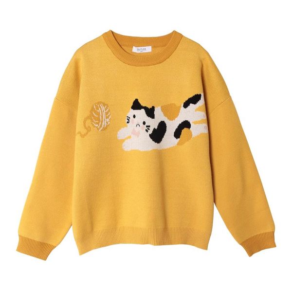 women's sweaters naughty kitten playing with thread balls women loose pullover sweater long sleeves autumn winter warm knitted yellow, White;black
women's sweaters naughty kitten playing with thread balls women loose pullover sweater long sleeves autumn winter warm knitted yellow, White;black