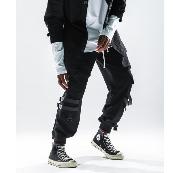 men's pants harajuku loose fit solid multi buckle ribbons pockets joggers cargo harem 2021 men hip hop casual sweatpants male, Black
men's pants harajuku loose fit solid multi buckle ribbons pockets joggers cargo harem 2021 men hip hop casual sweatpants male, Black
