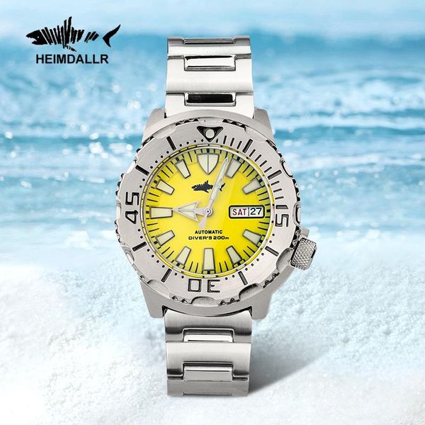 wristwatches heimdallr upgrade monster v2 automatic self-wind mechanical watch sapphire c3 luminous stainless diver watches for men, Slivery;brown 
wristwatches heimdallr upgrade monster v2 automatic self-wind mechanical watch sapphire c3 luminous stainless diver watches for men, Slivery;brown