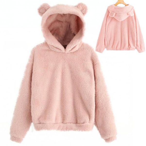 women's hoodies & sweatshirts cartoon fluffy women kawaii sweatshirt cute bear ear cap autumn winter warm pullover long sleeve outwear, Black
women's hoodies & sweatshirts cartoon fluffy women kawaii sweatshirt cute bear ear cap autumn winter warm pullover long sleeve outwear, Black