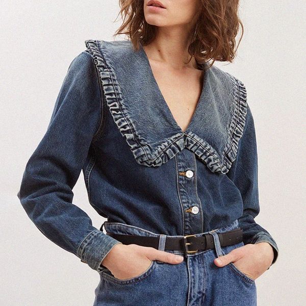 new denim shirt woman ruffled v neck long sleeve buttons up blouse capable 2021 streetwear chic camisas mujer chemisier femme wn5u, White
new denim shirt woman ruffled v neck long sleeve buttons up blouse capable 2021 streetwear chic camisas mujer chemisier femme wn5u, White