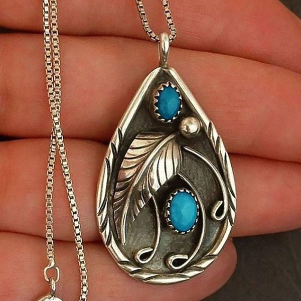 pendant necklaces vintage leaves classic bohemian water drop long necklace fashion jewelry for women choker box chain, Silver
pendant necklaces vintage leaves classic bohemian water drop long necklace fashion jewelry for women choker box chain, Silver
